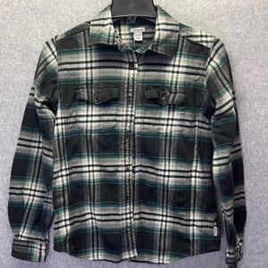 Carhartt Women's Flannel‎ Shirt Green Plaid Long Sleeve Button Up XS Outdoorsy